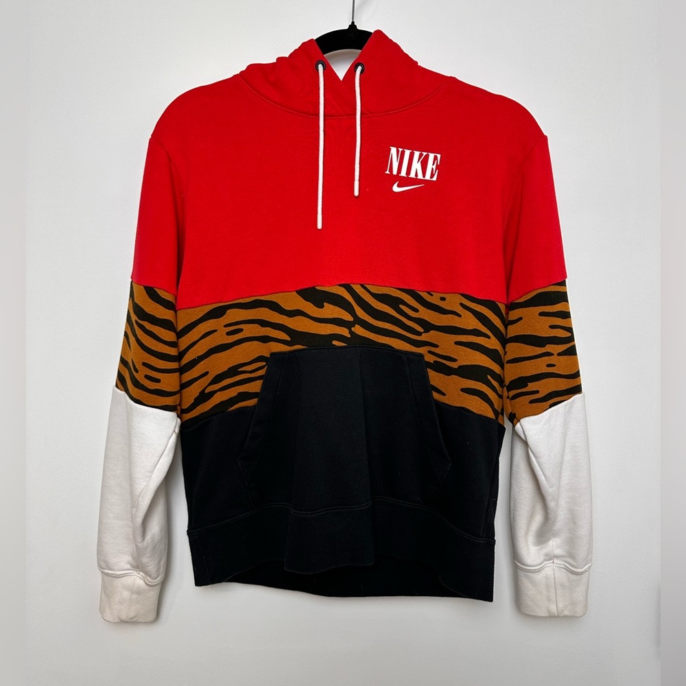 Nike women’s zebra print mixed media hoodie